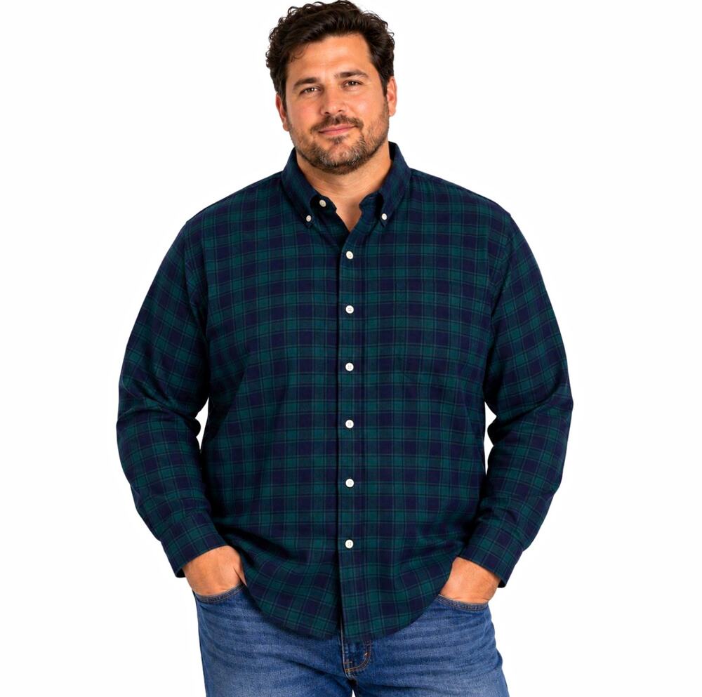 Tommy Hilfiger THFlex Supima 2XL Plaid Button Down Shirt Stretch Heritage Fall